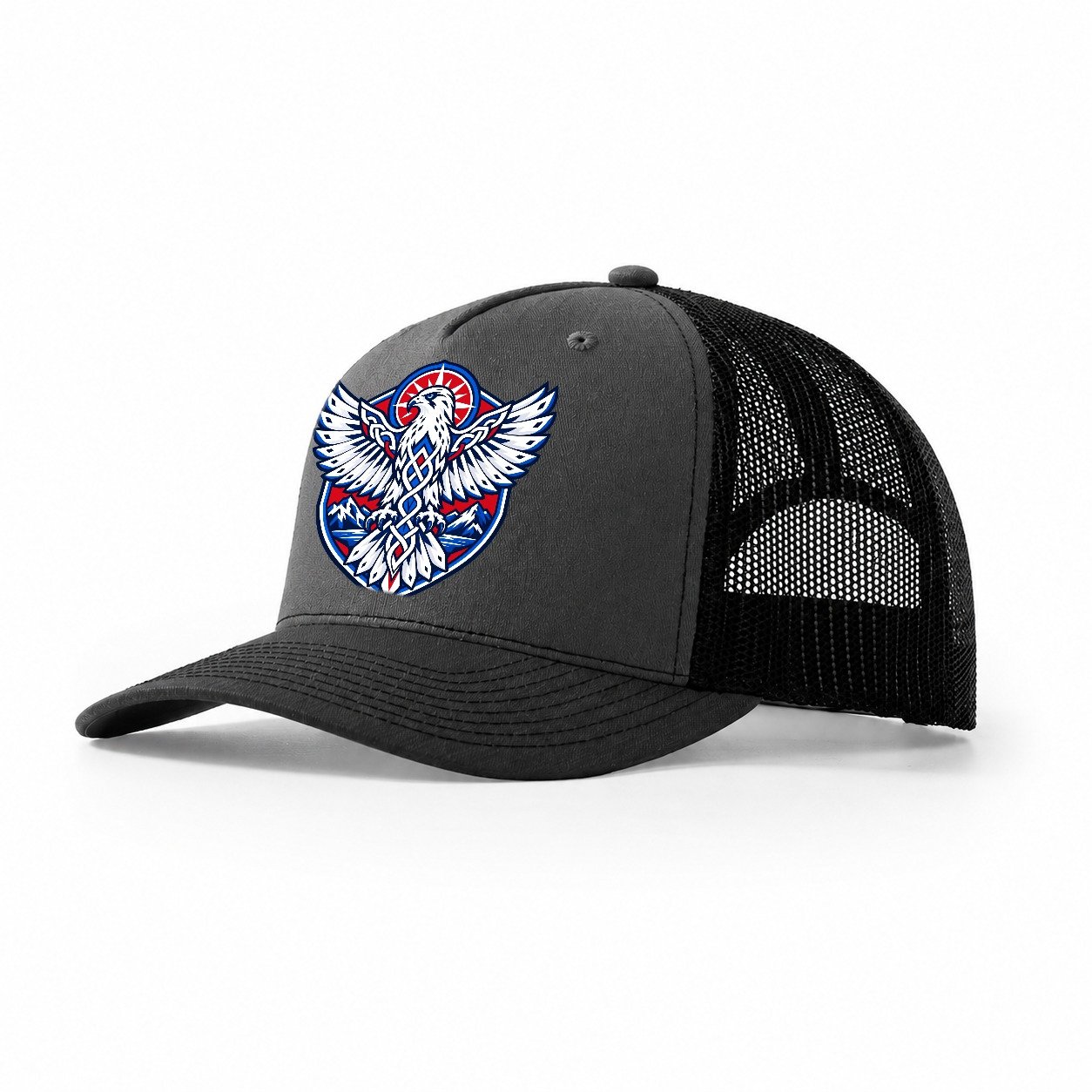 Iceland Minimal Emblem Country Logos Trucker Hat – Dark Grey Black