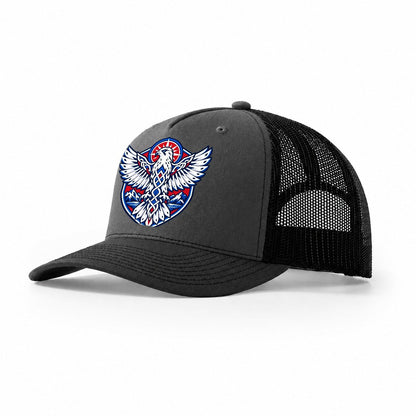 Iceland Minimal Emblem Country Logos Trucker Hat – Dark Grey Black