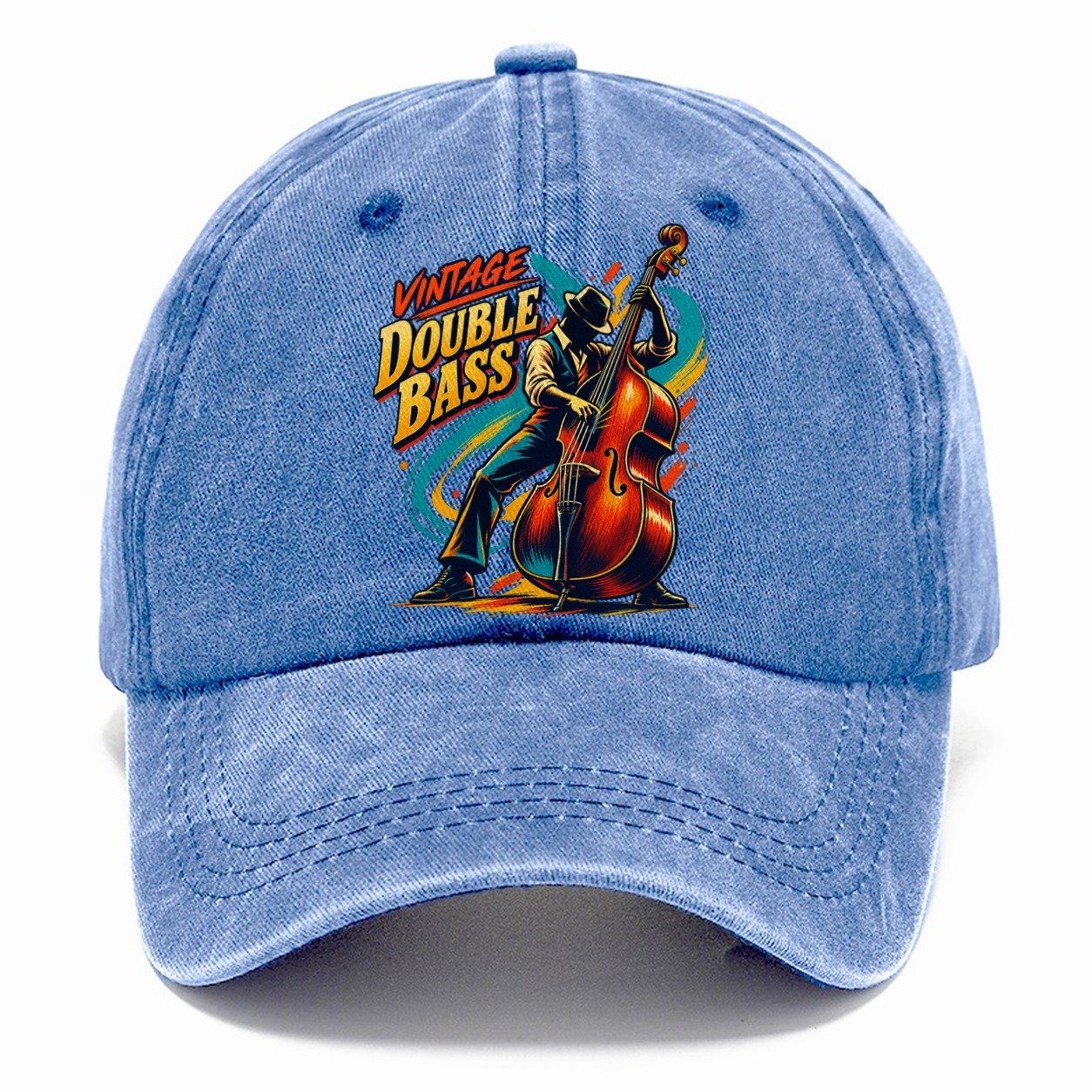 Vintage Double Bass Music Instruments Classic Cap – Summer Sky