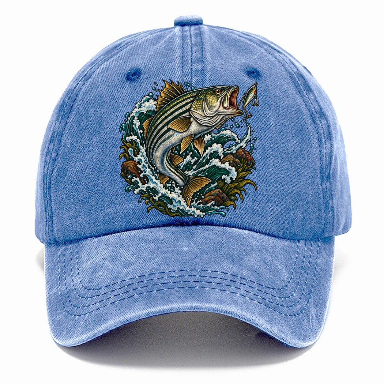 Striped Bass Surge Fishing Club Classic Cap – Summer Sky