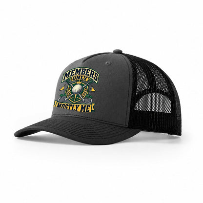 Members Only Mostly Me Golf Life Trucker Hat – Dark Grey Black