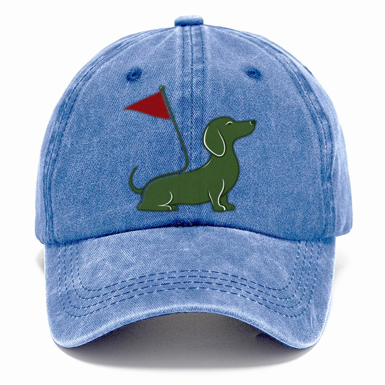 Golf Dachshund Flag Classic Cap – Summer Sky
