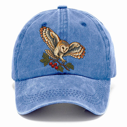 Barn Owl And Hawthorn Berries Uk Culture Heritage Classic Cap – Summer Sky