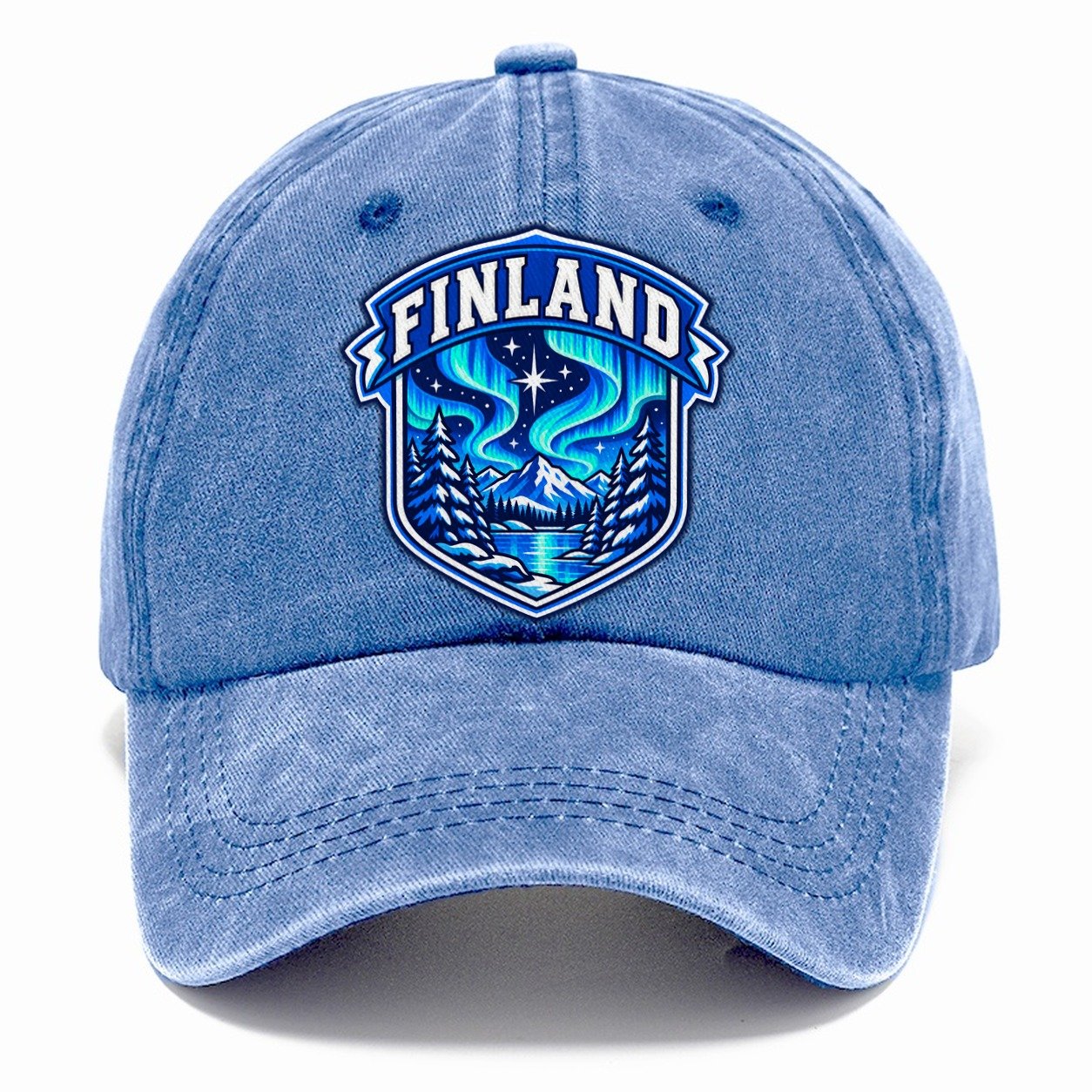 Finland Retro Badge Country Logos Classic Cap – Summer Sky