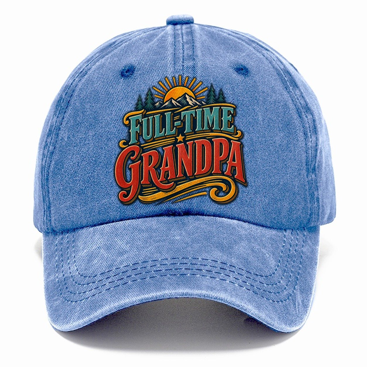 Full Time Grandpa Retired Living Classic Cap – Summer Sky
