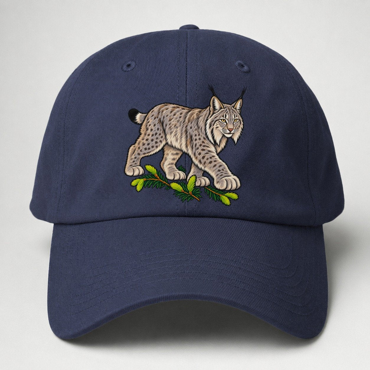 Canada Lynx And Spruce Tips Canada Cultural Icons Baseball Cap – Twilight Navy