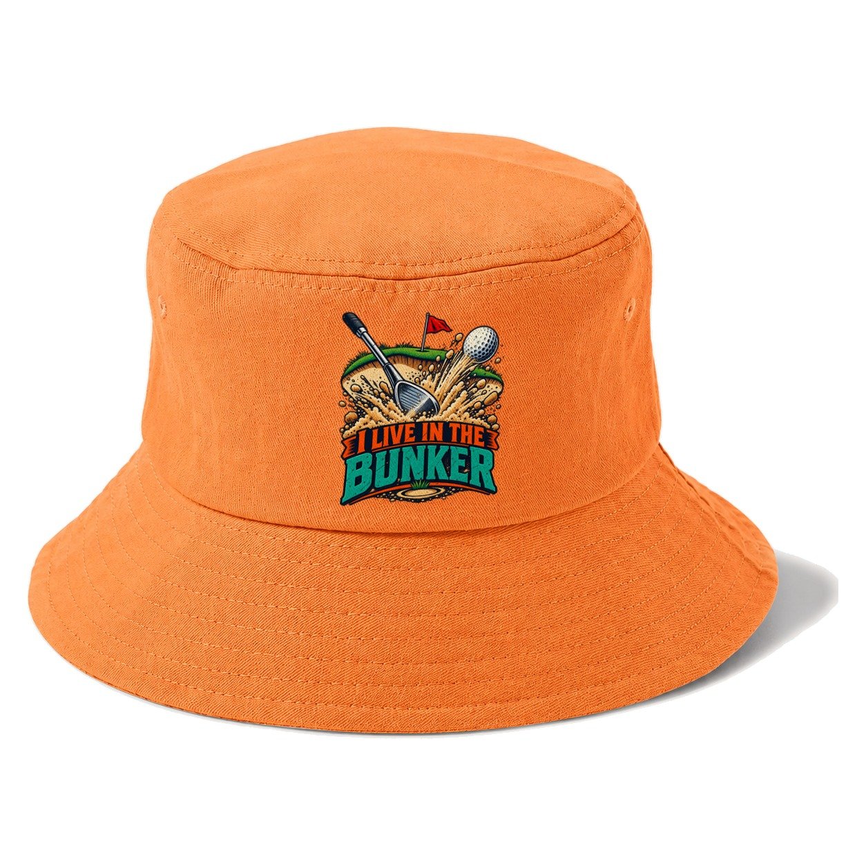 I Live In The Bunker Golf Life Bucket Hat – Terracotta Clay