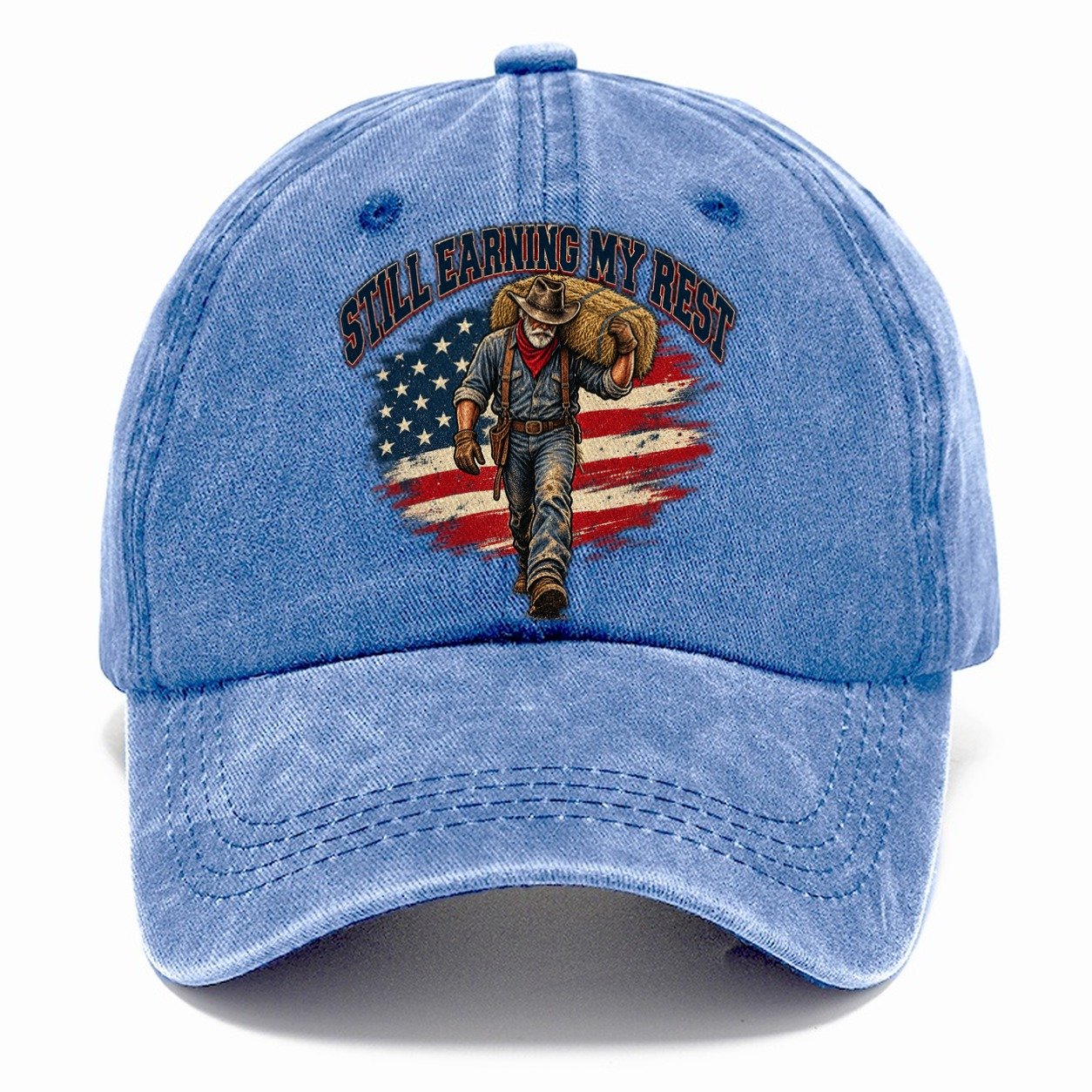 Still Earning My Rest Old Man Strong Classic Cap – Summer Sky