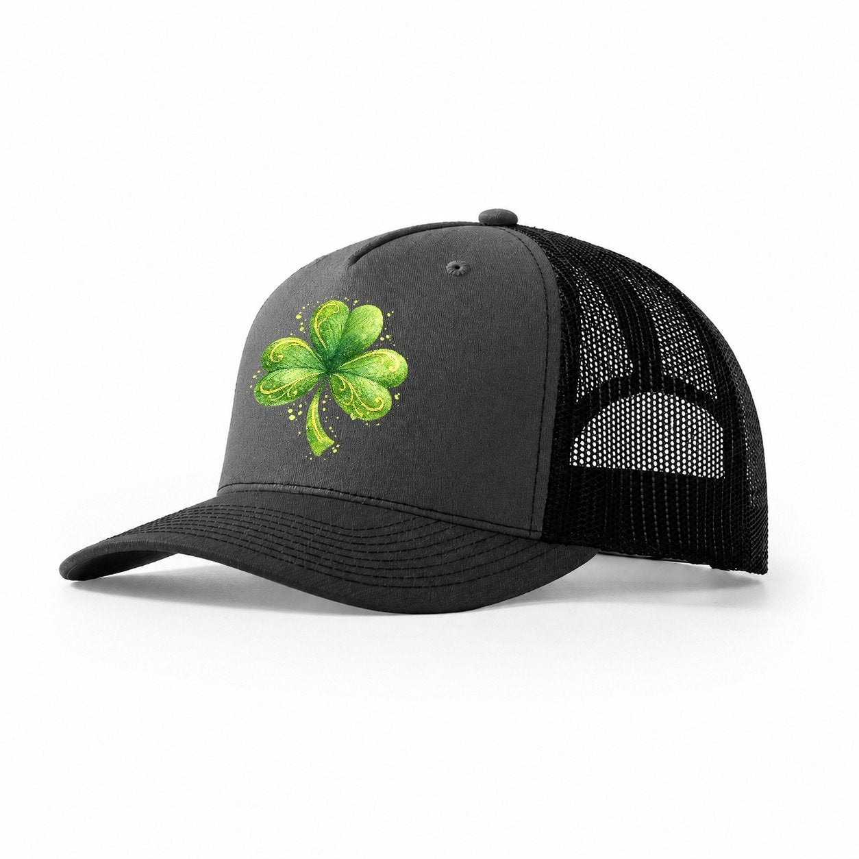 Shamrock Trucker Hat – Dark Grey Black