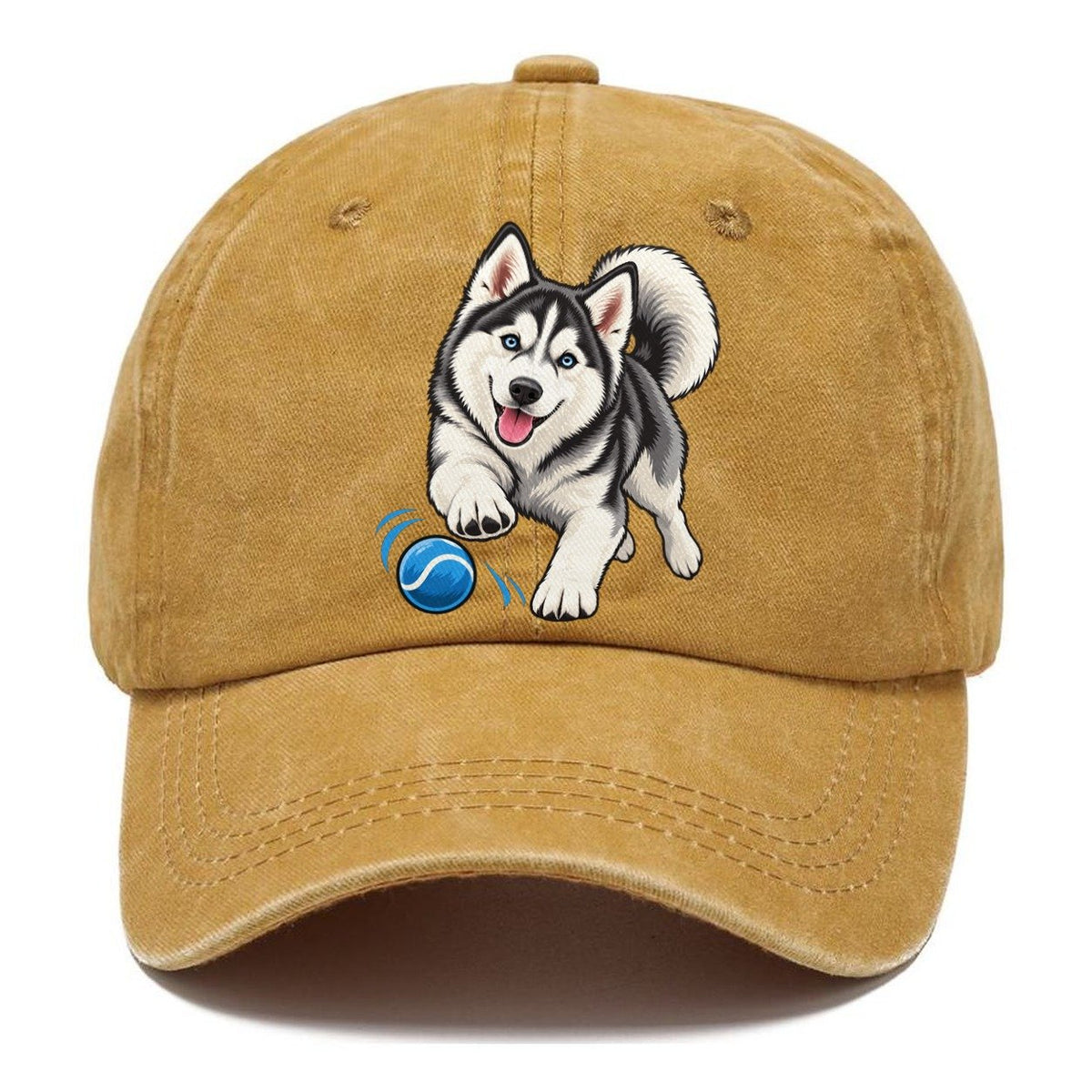 Blue-Eyed Husky Chasing Ball Classic Cap – Golden Harvest