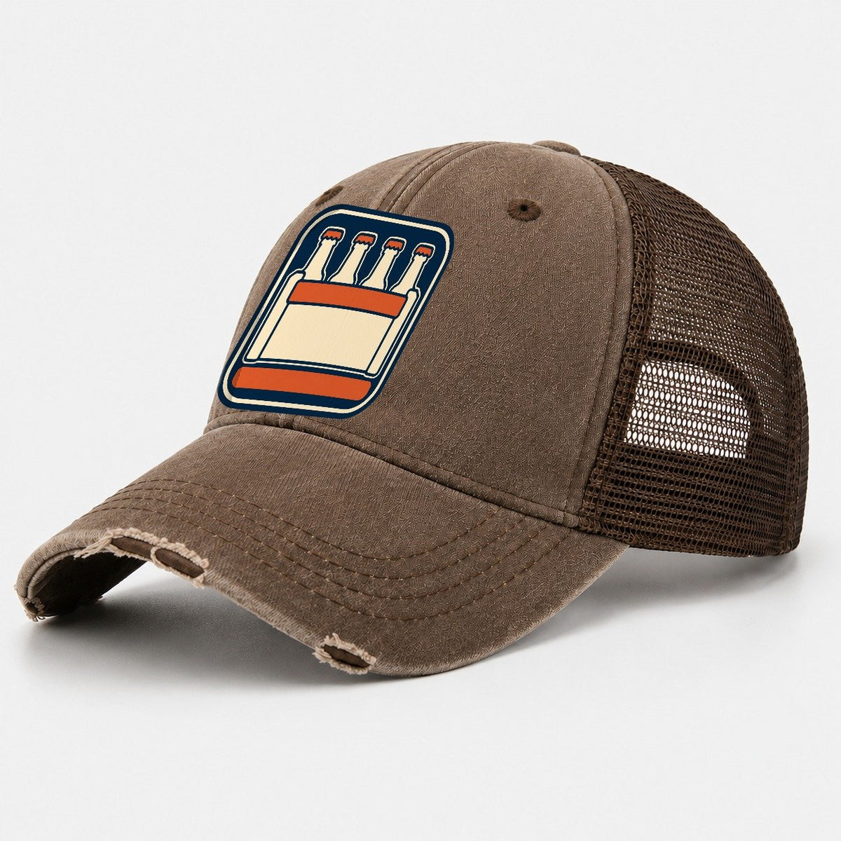 Bottle Crate Washed Trucker Hat – Coffee