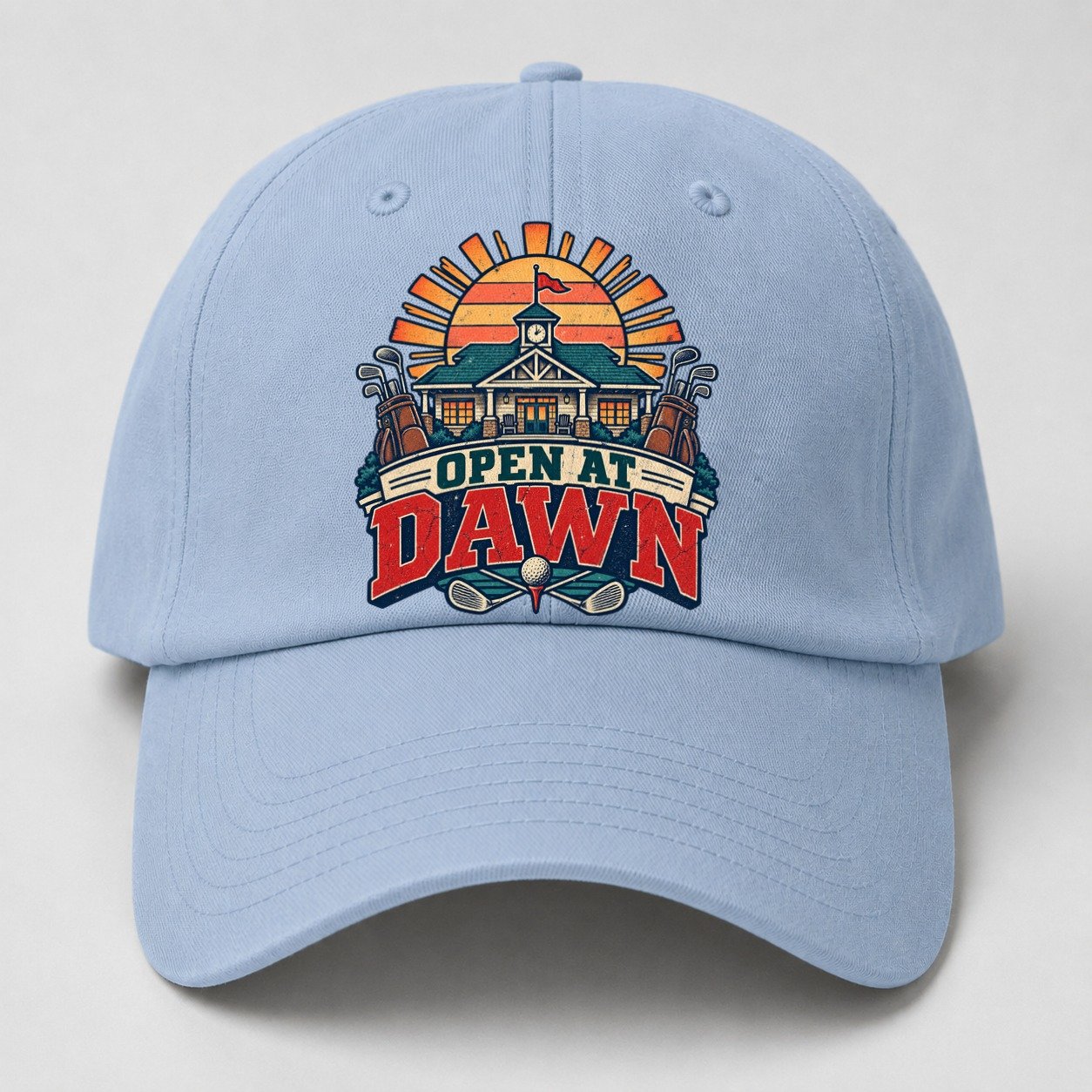 Open At Dawn Golf Life Baseball Cap – Light Blue