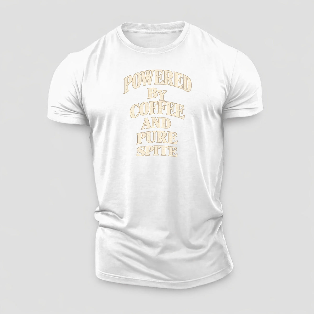 Powered By Coffee And Pure Spite Quiet Statements Cotton T-Shirt – White