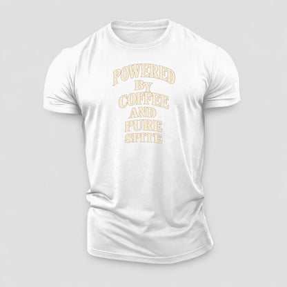 Powered By Coffee And Pure Spite Quiet Statements Cotton T-Shirt – White