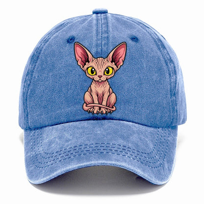 Sphynx Sitting Wrapped Peeking Cats Classic Cap – Summer Sky