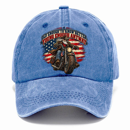 Old Enough To Know Better Young Enough Anyway Old Man Strong Classic Cap – Summer Sky