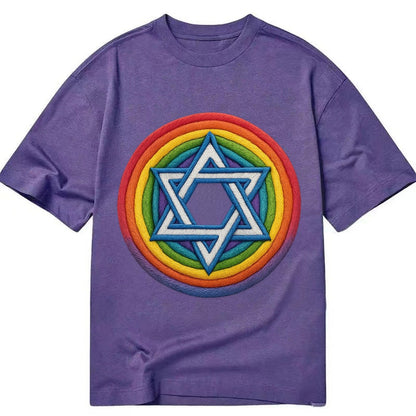Rainbow Star Of David C8d987 Classic T-shirt – Purple