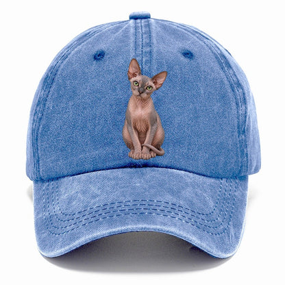 Sphynx Seated Portrait Realistic Cat Portrait Classic Cap – Summer Sky