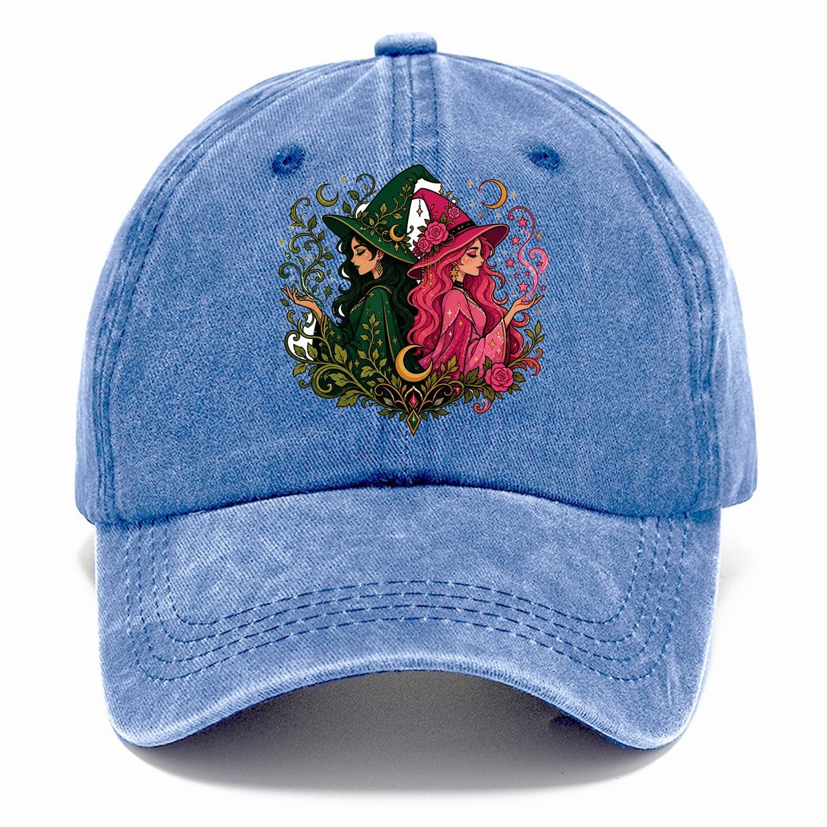 Dual Witch Botanical Moon Classic Cap – Summer Sky