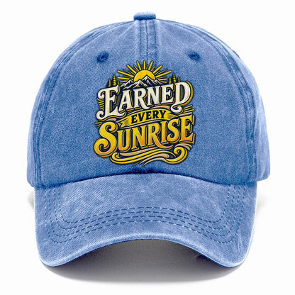 Earned Every Sunrise Retired Living Classic Cap – Summer Sky