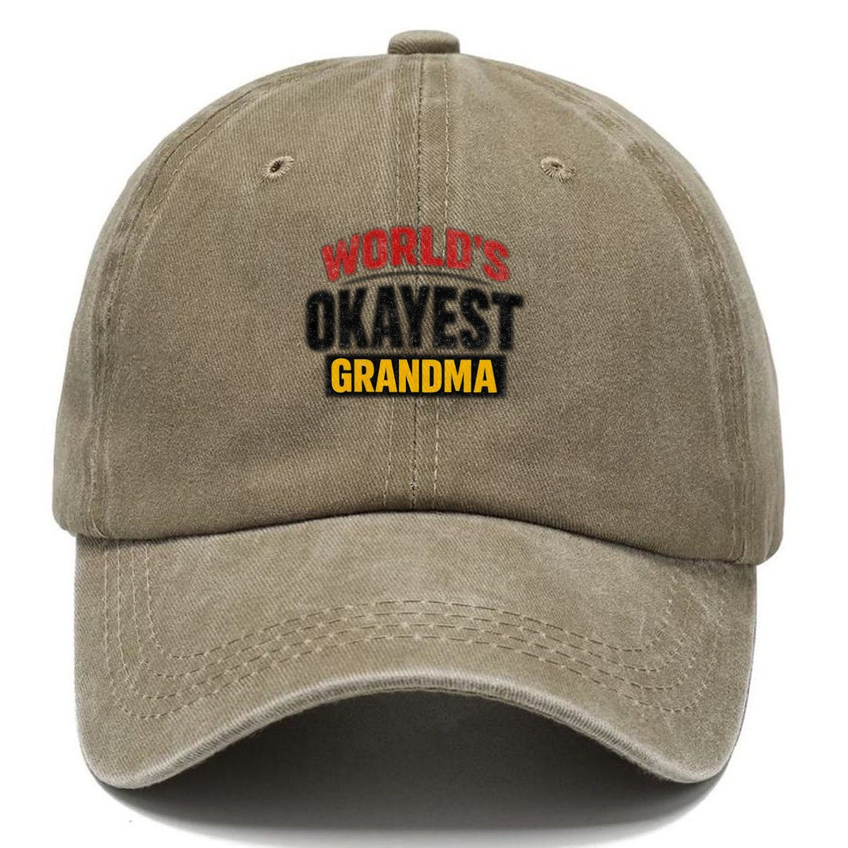 World's Okayest Grandma Classic Cap – Warm Sand