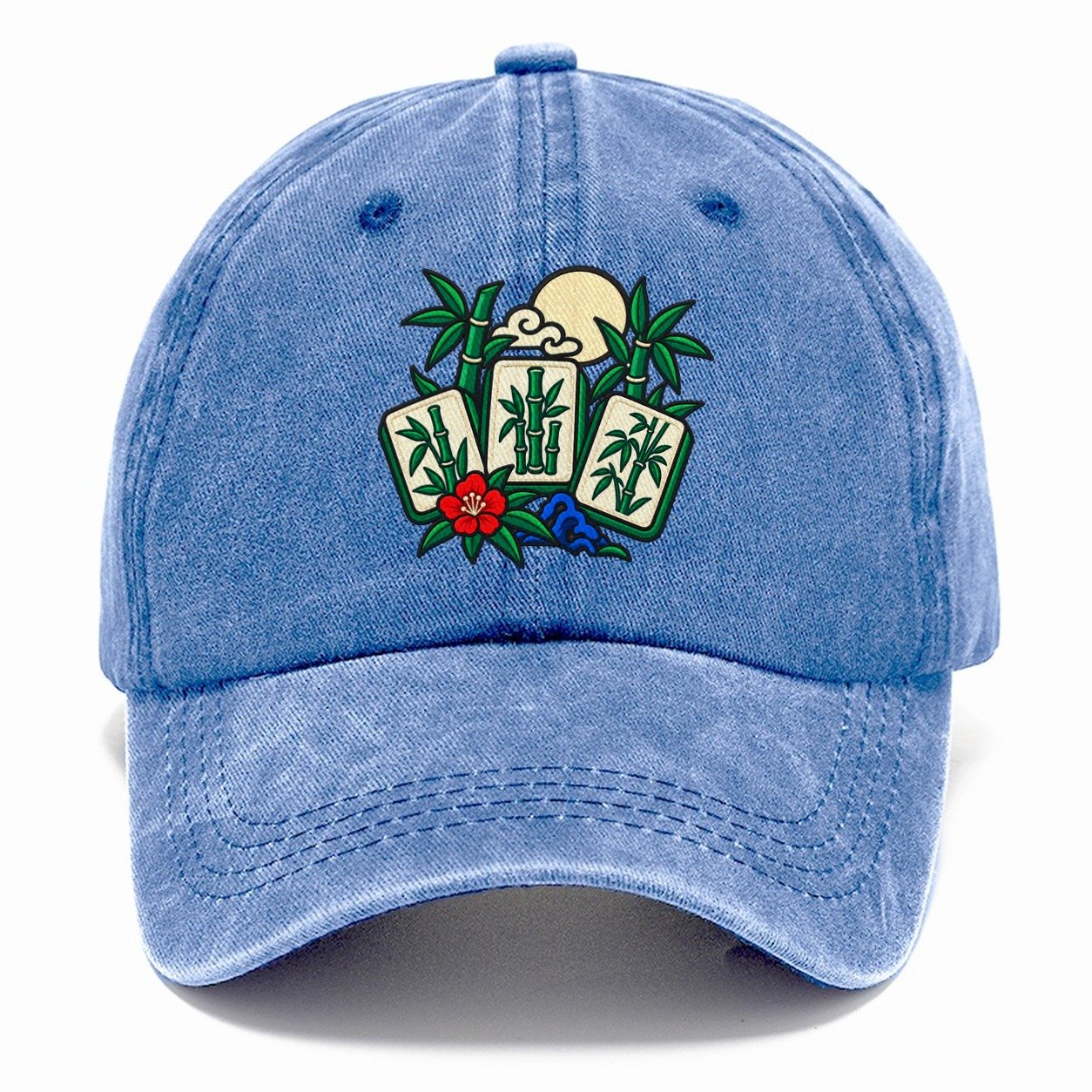 Bamboo Garden Mahjong Game Night Classic Cap – Summer Sky