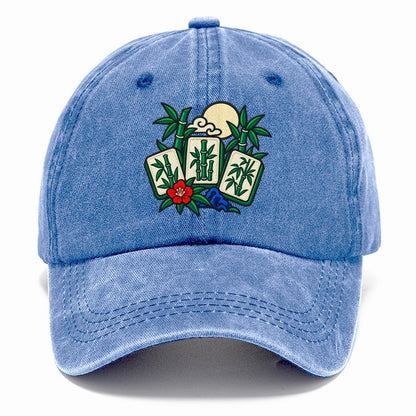 Bamboo Garden Mahjong Game Night Classic Cap – Summer Sky