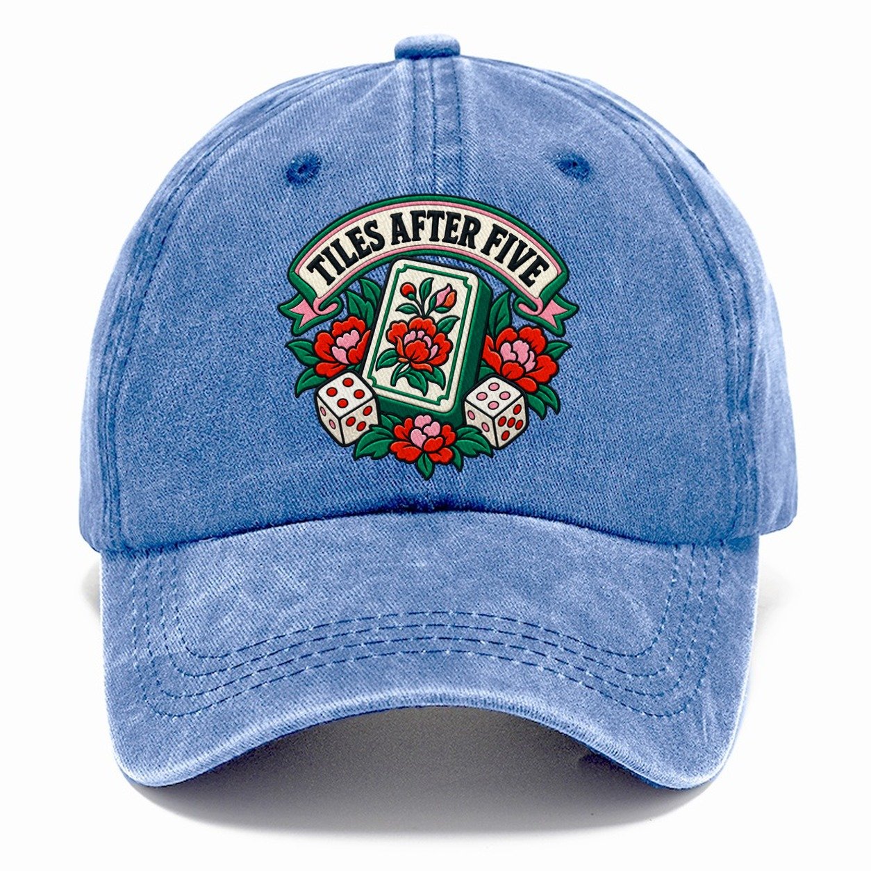 Tiles After Five Mahjong Game Night Classic Cap – Summer Sky