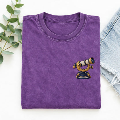 Theodolite Sightline Left Chest Vintage T-shirt – Purple