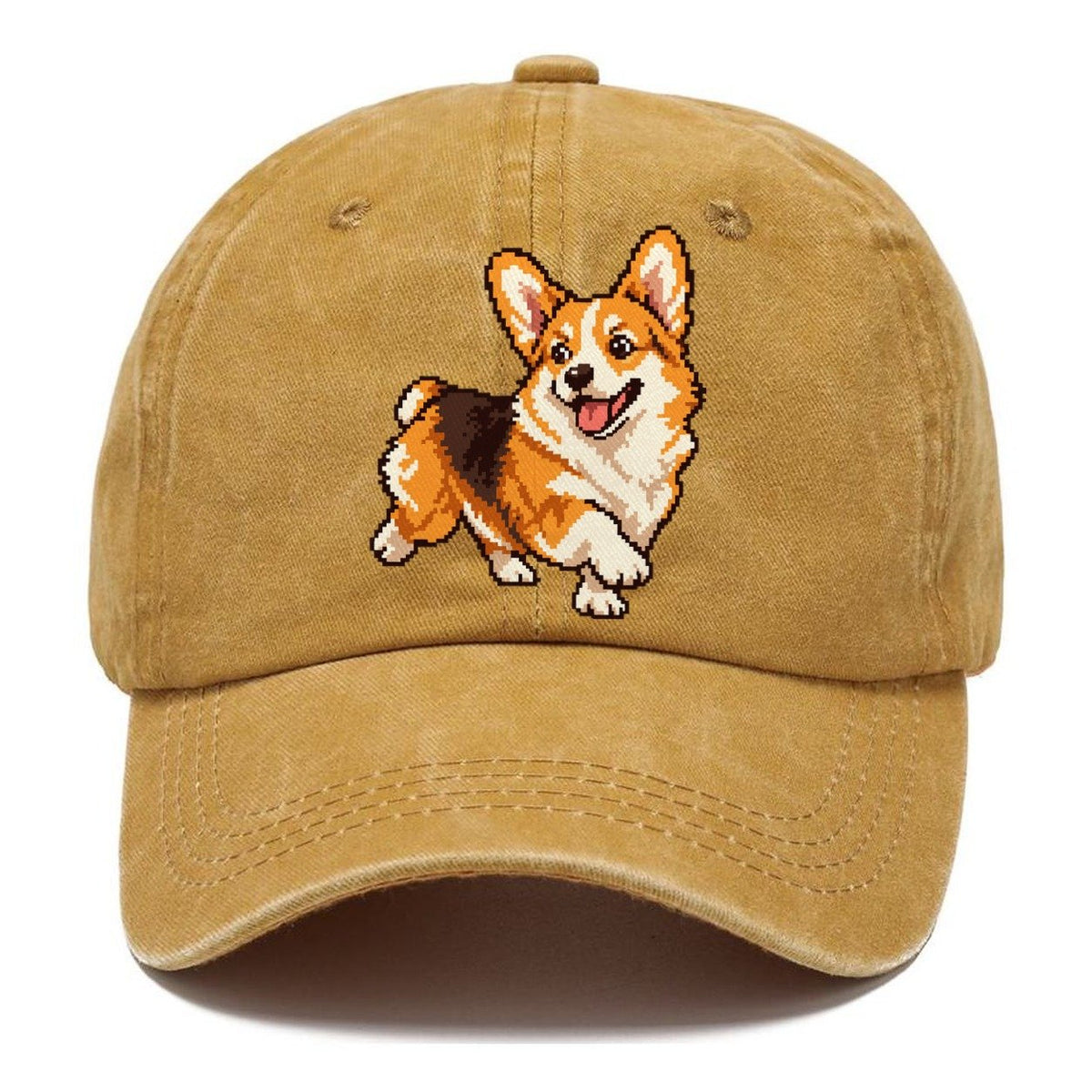 Pixel Art Corgi Classic Cap – Golden Harvest