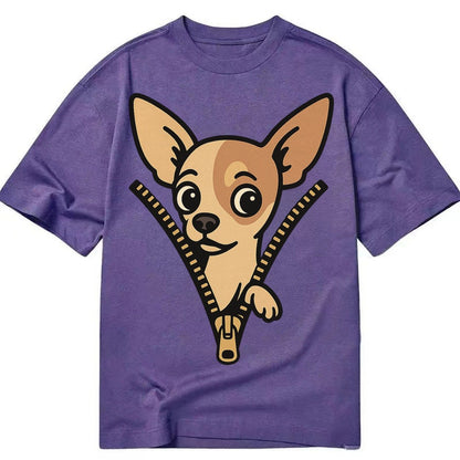 Chihuahua Apple Head Large Pointed Ears Big Round Eyes Tiny Classic T-shirt – Purple