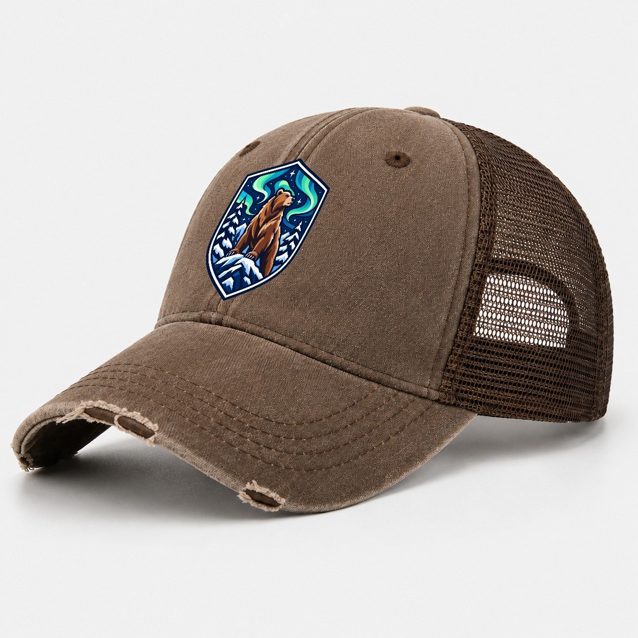 Finland Minimal Emblem Country Logos Washed Trucker Hat – Coffee