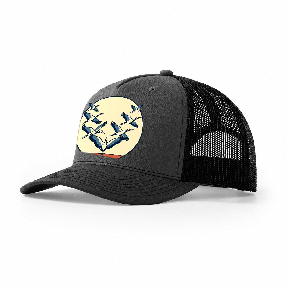 Migration Formation Birdwatching Trucker Hat – Dark Grey Black