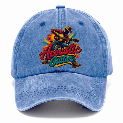 Acoustic Guitar Wordmark Music Instruments Classic Cap – Summer Sky