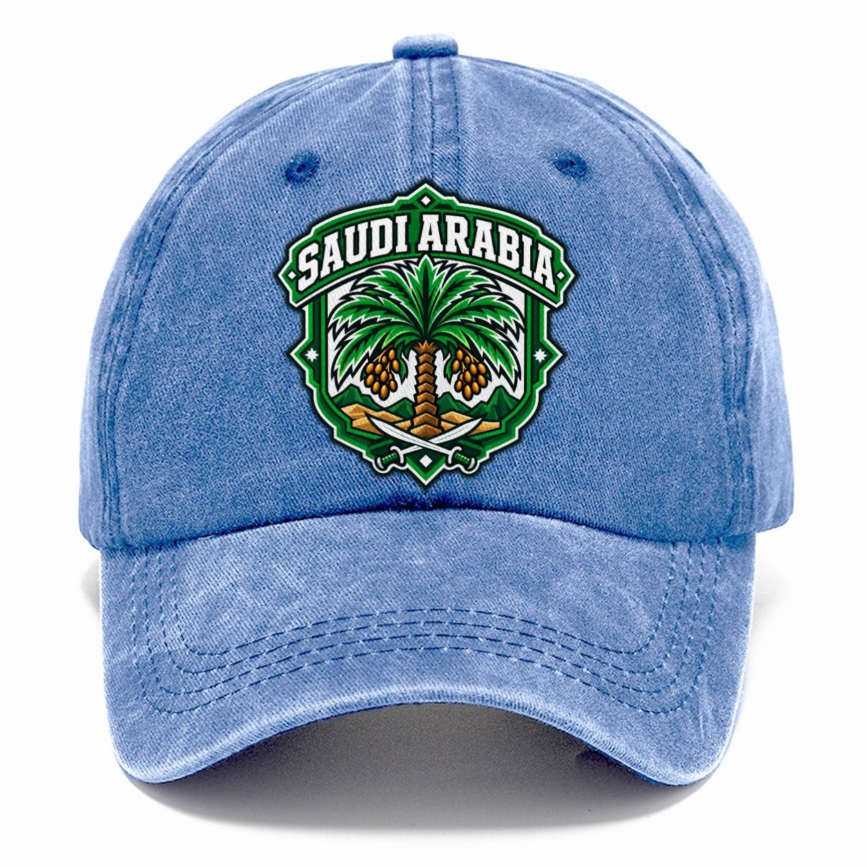 Saudi Arabia Retro Badge Country Logos Classic Cap – Summer Sky
