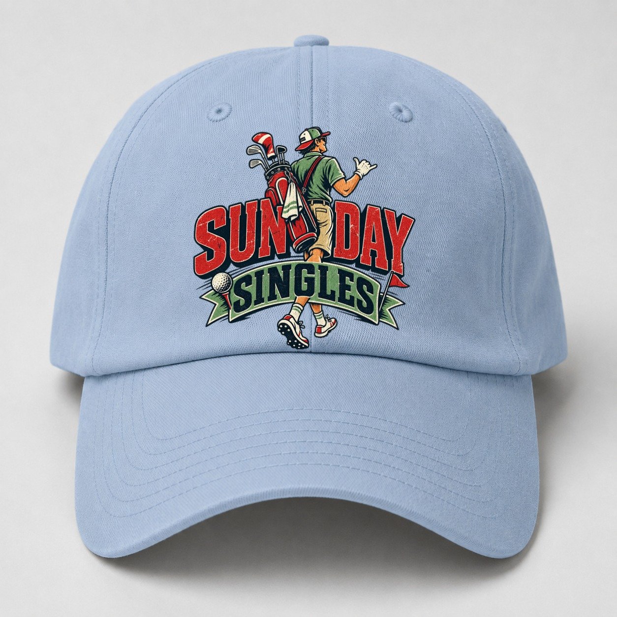 Sunday Singles Golf Life Baseball Cap – Light Blue
