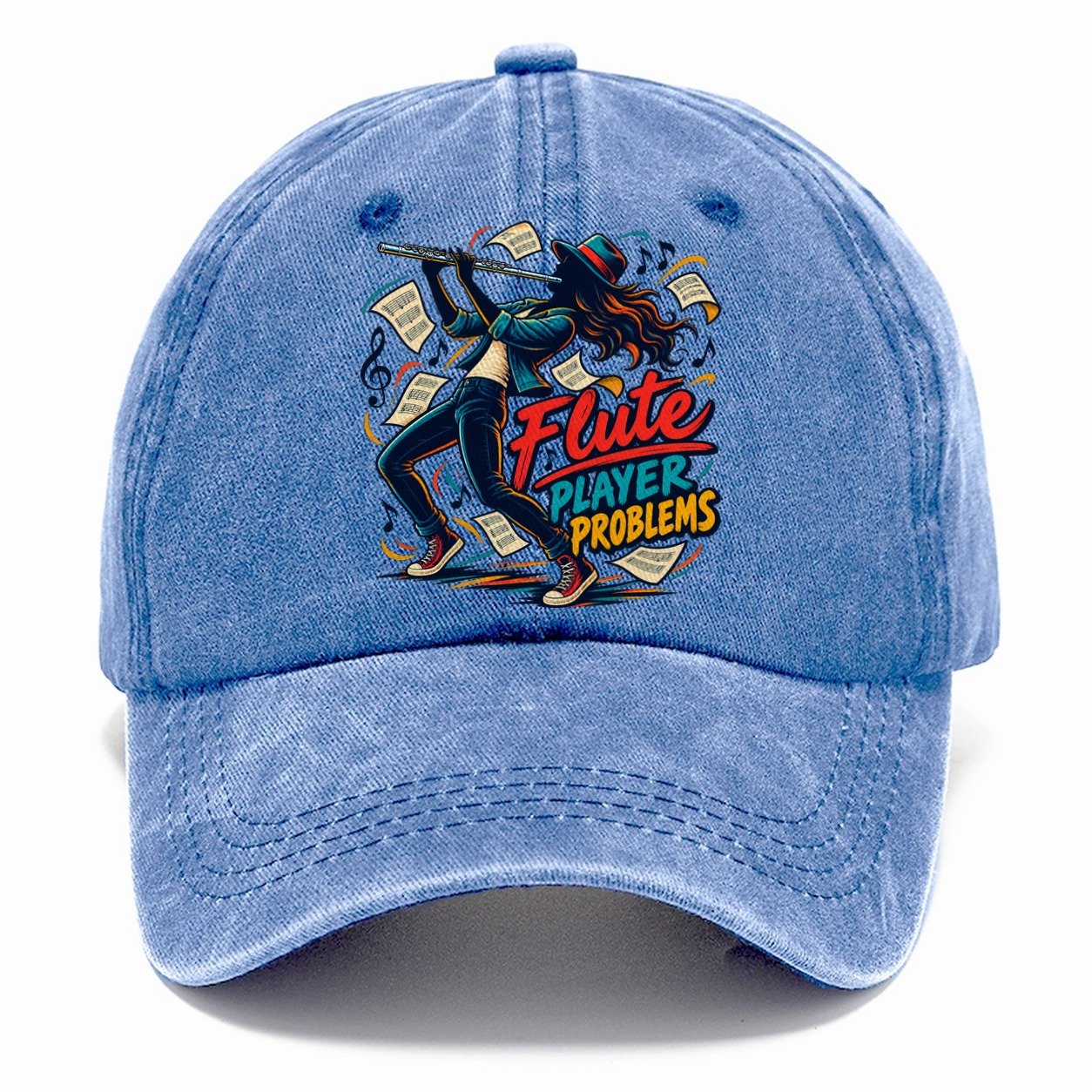 Flute Player Problems Music Instruments Classic Cap – Summer Sky