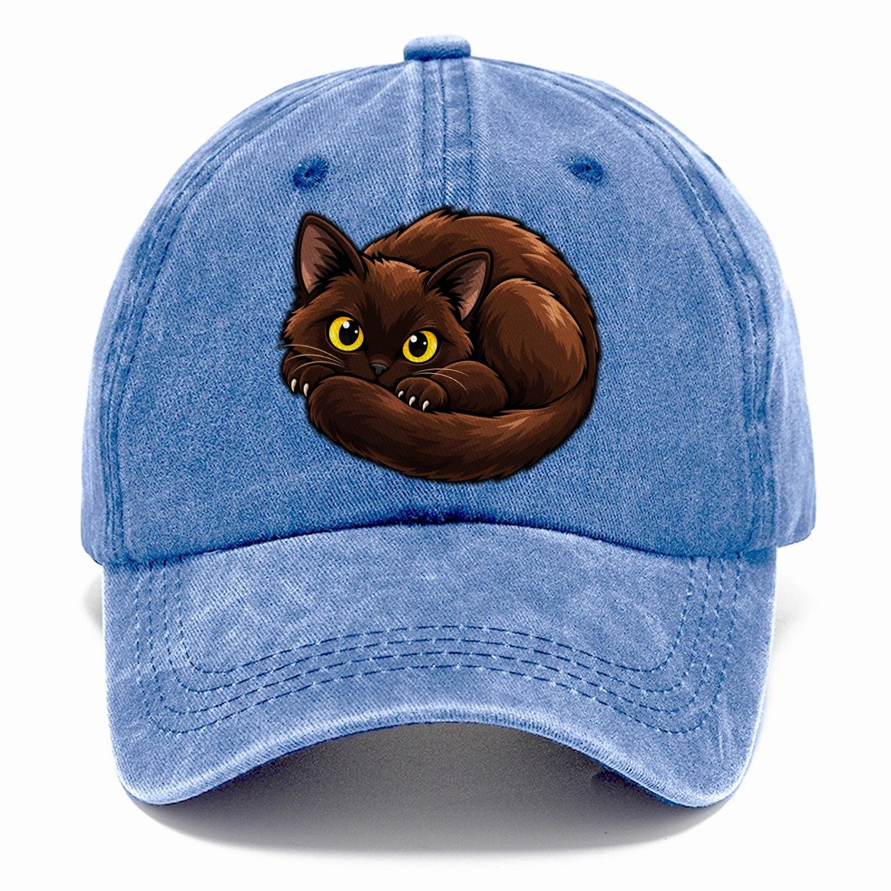 Burmese Curled Peeking Cats Classic Cap – Summer Sky