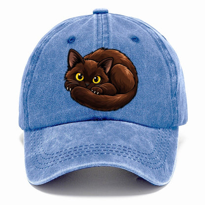 Burmese Curled Peeking Cats Classic Cap – Summer Sky