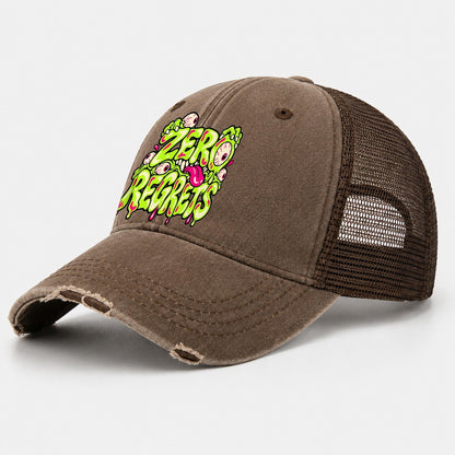 Zero Regrets Crazy Styles Washed Trucker Hat – Coffee