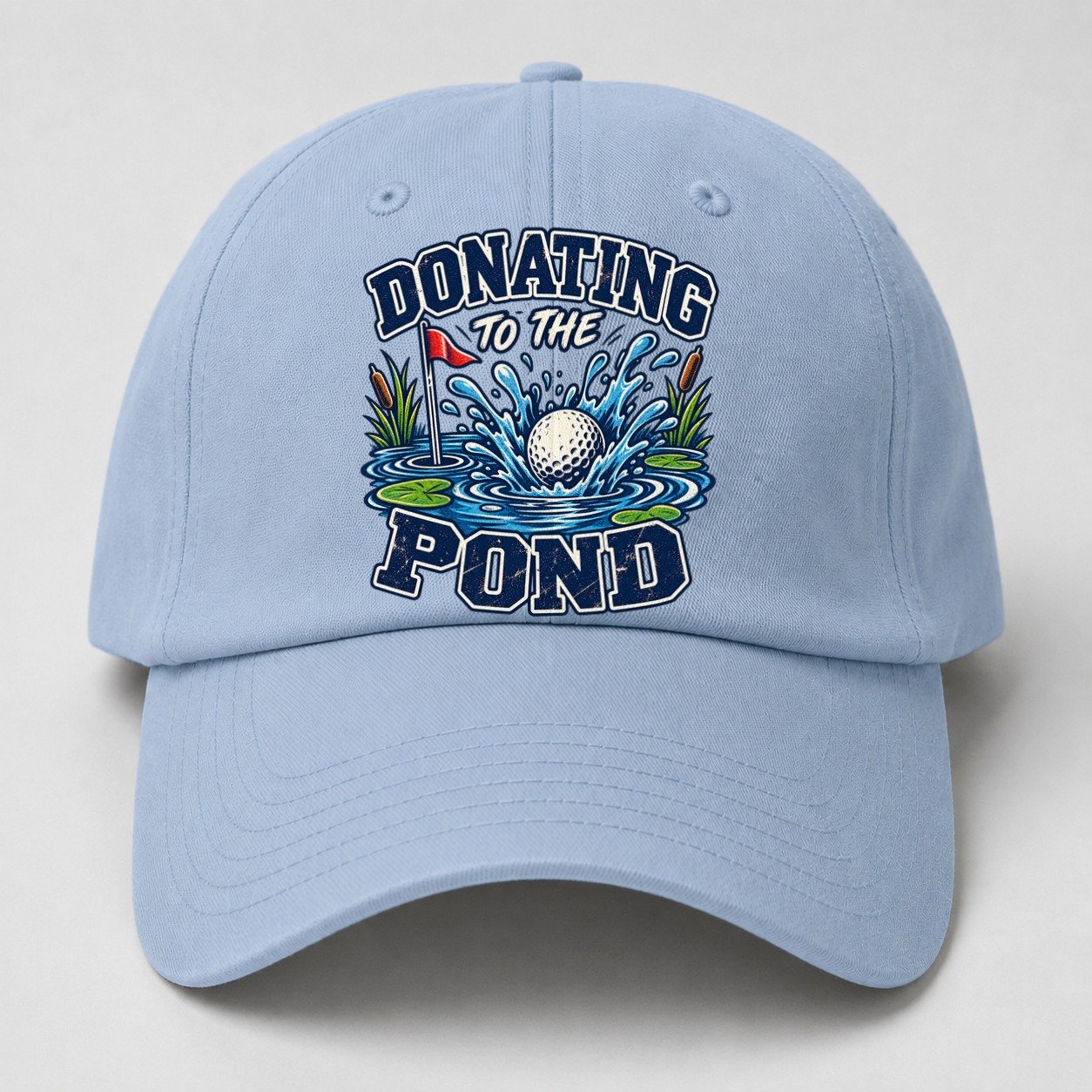 Donating To The Pond Golf Life Baseball Cap – Light Blue