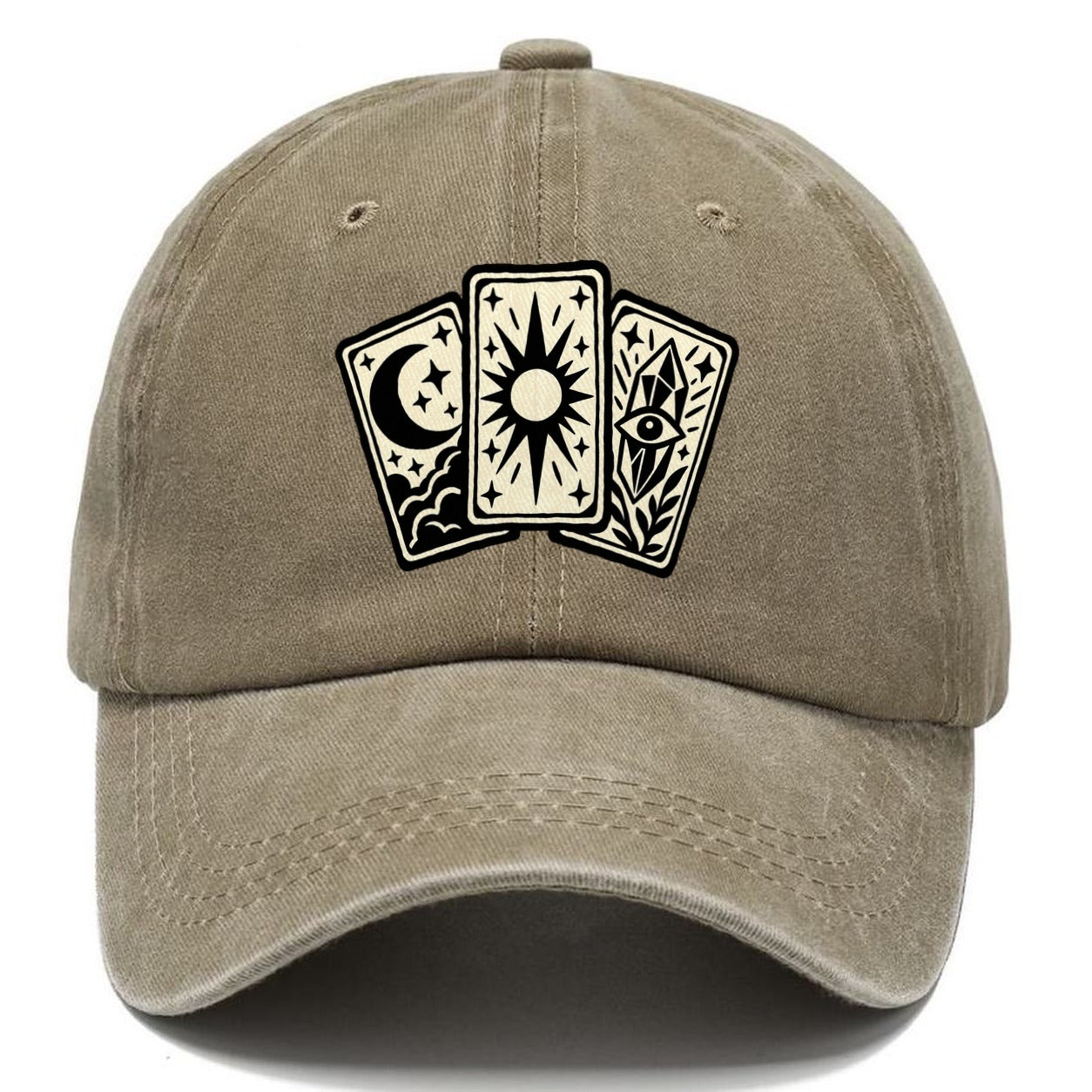 Three Fanned Tarot Cards Witch Magic Classic Cap – Warm Sand