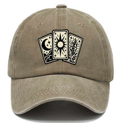 Three Fanned Tarot Cards Witch Magic Classic Cap – Warm Sand
