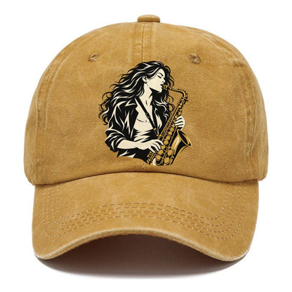 Woman Playing Saxophone Classic Cap – Golden Harvest