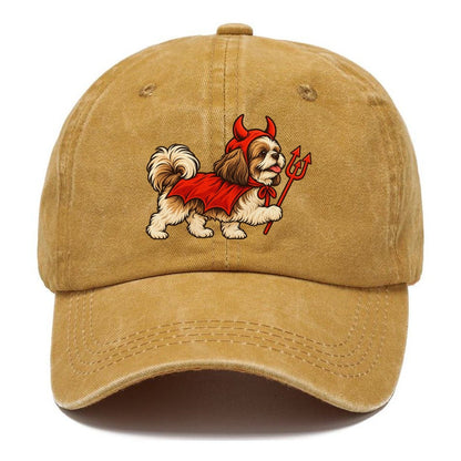 One Shih Tzu In Halloween Costume Little Devil With Horns And A Pitchfork Prop Halloween Dog Parade Classic Cap – Golden Harvest