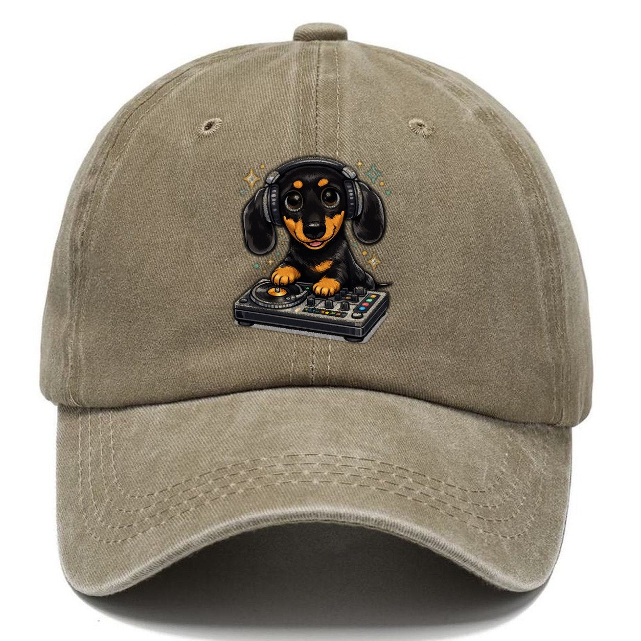 Dachshund Dj Turntable Mix Classic Cap – Warm Sand