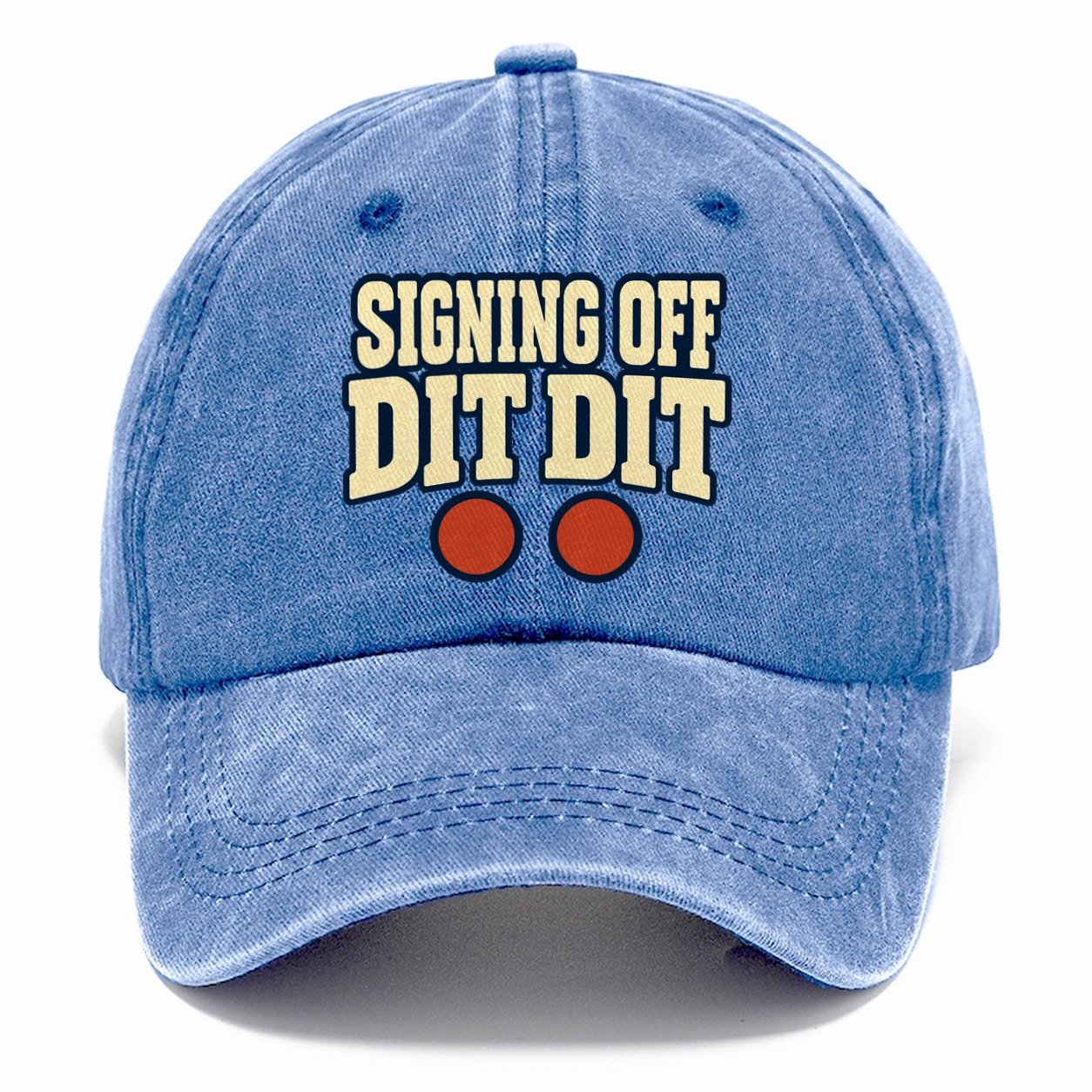 Signing Off Dit Dit Amateur Radio Classic Cap – Summer Sky