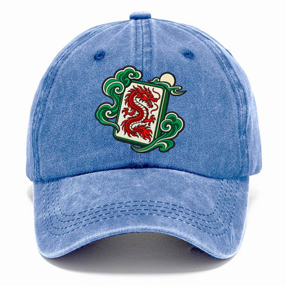 Red Dragon Mahjong Game Night Classic Cap – Summer Sky