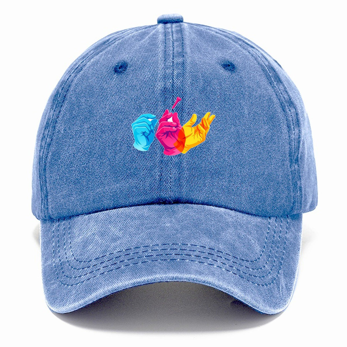 Golf Tee Hand Signs Classic Cap – Summer Sky