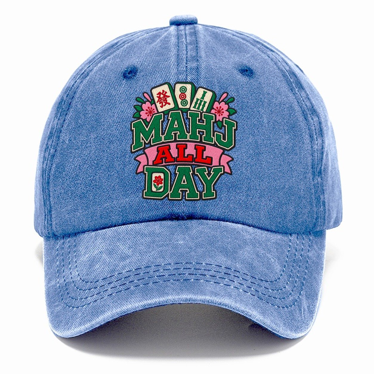 Mahj All Day Mahjong Game Night Classic Cap – Summer Sky